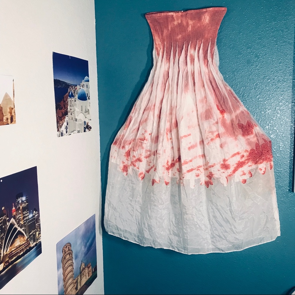 Lapis Tube Dress/Maxi Skirt - Red/White